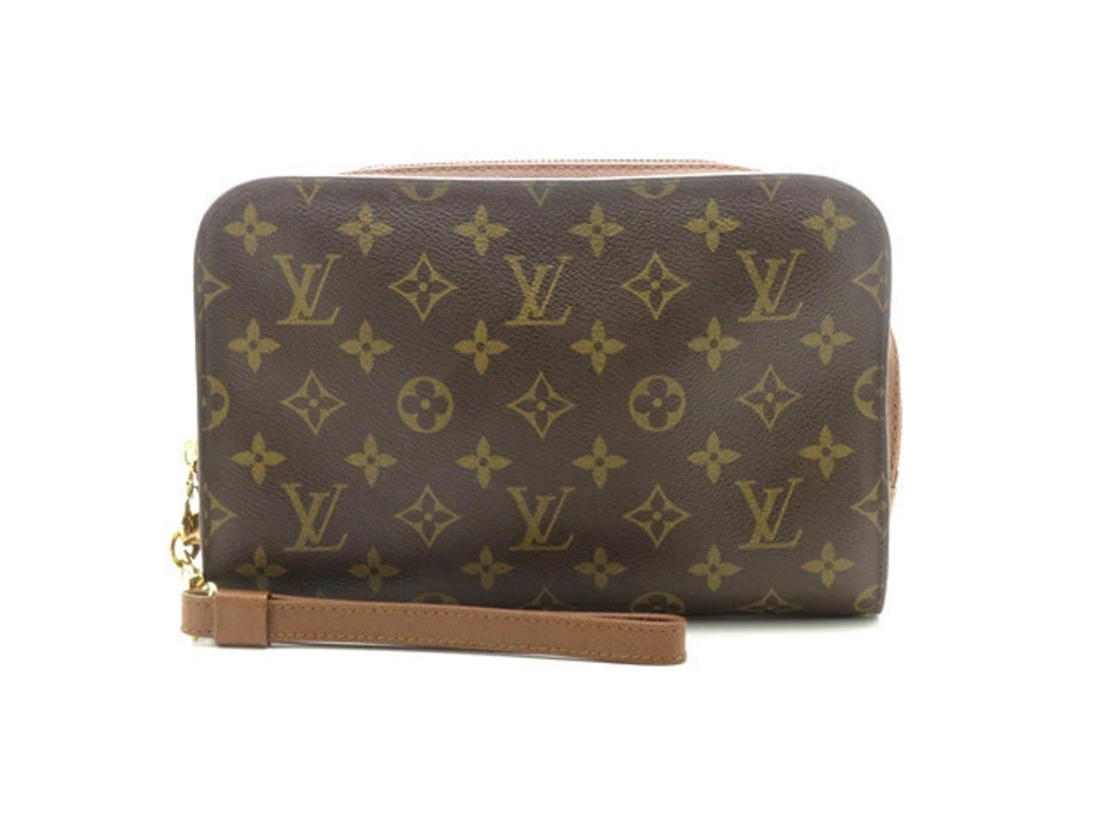 LOUIS VUITTON Orsay Monogram Shoulder Bag Canvas Brown